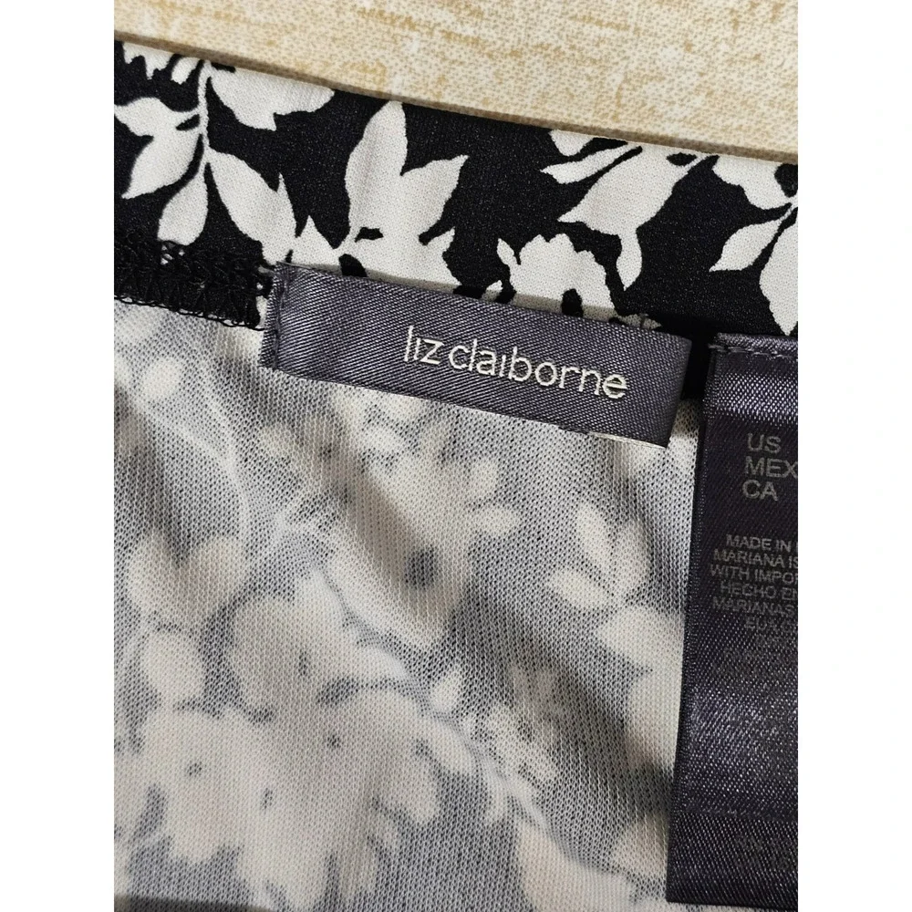Liz Claiborne Floral Wrap Skirt Sz L Dark Cottagecore Fairy Grunge Liquid Knit
